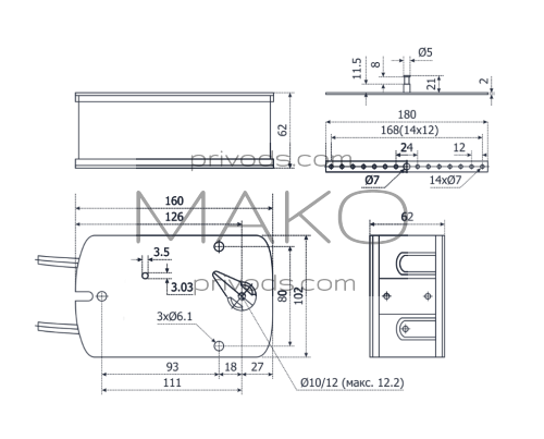 Электропривод MAKO BLE230M (10 Нм) клапана дымоудаления по низкой цене фото 2