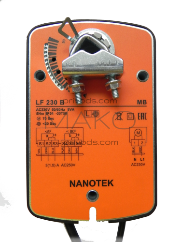 Электропривод Nanotek LF 230B 5Нм/230В воздушной заслонки на складе фото 2