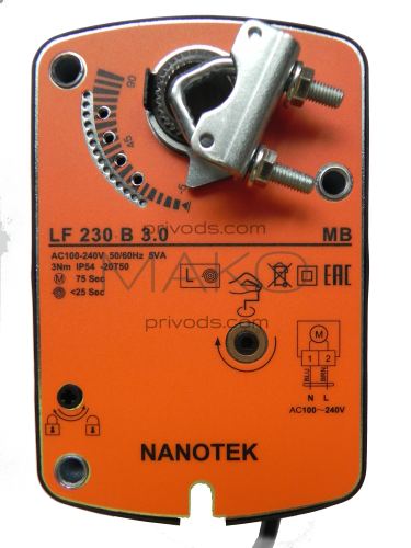 Электропривод Nanotek LF 230B 3 3Нм/230В воздушной заслонки на складе фото 2