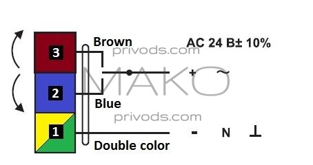 Привод для 2-х и 3-х ходового крана DN32-DN50 24В МАКО фото 3